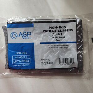 ASP Medical Non-Skid Patient Slippers Adult L Double Tread Gray